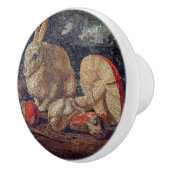 モザイクウサギとキノコ自然ヴィンテージ セラミックノブ (右)