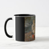 モザイクウサギとキノコ自然ヴィンテージ マグカップ (左)