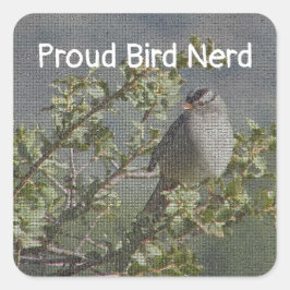 モザイクウッドランド動物バードバ誇りを持ったードおたく スクエアシール