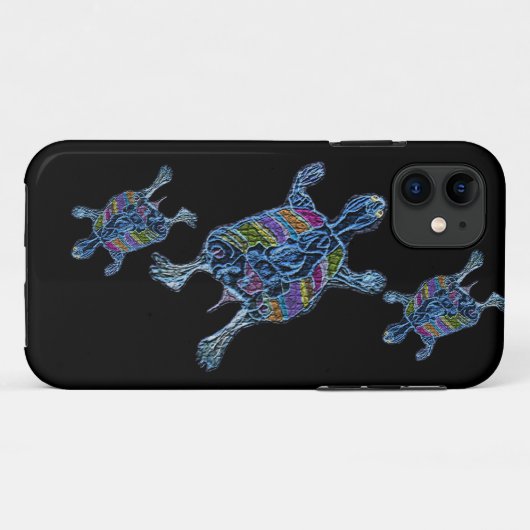 モザイクウミガメIPhone5の例 Case-Mate iPhoneケース (裏面(横))