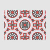 モザイクエスニックジオメトリックレッドグレーブラック&ホワイト 薄葉紙 (正面)