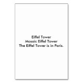 モザイクエッフェル読タワーの大人のフラッシュカード テーブルナンバー (裏面)