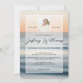 モザイクエレガント海サンライズ葬儀サービス写真 招待状 (正面)