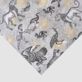 モザイクエレガント白黒金ゴールドタイガーライオンイーグル 薄葉紙 (詳細)