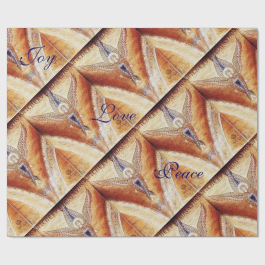 モザイクエンジェルクリスマス喜び平和の愛 ラッピングペーパー (フラット)
