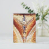 モザイクエンジェル、ブラウンパーチメント ポストカード (スタンド正面)