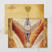 モザイクエンジェル、ブラウンパーチメント ポストカード (正面/裏面)