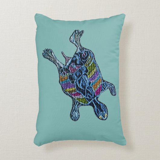 モザイクカメのアクセントの枕 アクセントクッション (正面(垂直))