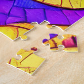 モザイクカラフルお洒落フクロウの芸術 ジグソーパズル (側面)