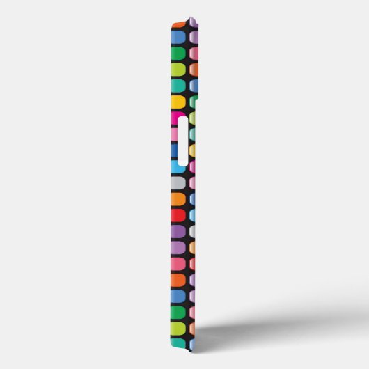 モザイクカラフルで芸術的な虹は電話包装に点を打ちます Case-Mate iPhoneケース (裏面 / 右)