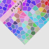 モザイクカラフルな虹ピンクのモノグラムの抽象芸術 薄葉紙 (詳細)