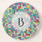 モザイクカラフルの幾何図模様 コースター (正面)