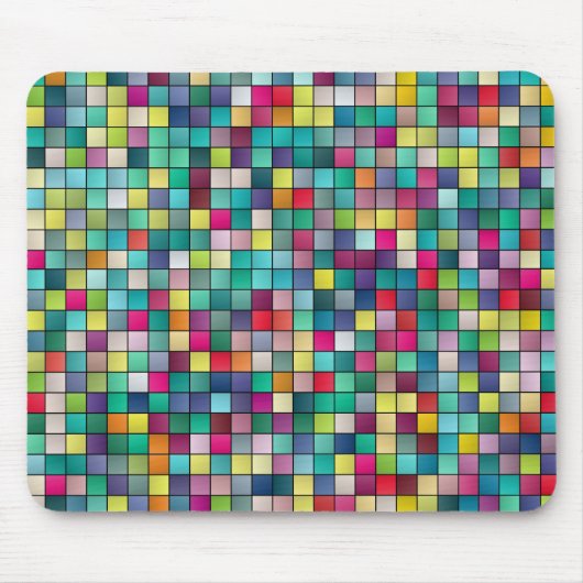 モザイクカラフルの幾何図模様 マウスパッド (正面)