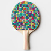 モザイクカラフルの幾何図模様 卓球ラケット (裏面)