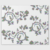 モザイクカラフルの花模様の包み紙 ラッピングペーパー (フラット)