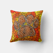 モザイクカラフルアートドッグポープリント クッション (裏面)