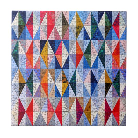 モザイクカラフルエフェクトアート | 正方形セラミックタイル タイル (正面)