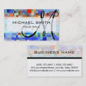 モザイクカラフルカスタムモノグラム 名刺 (正面/裏面)