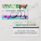 モザイクカラフルカスタムモノグラム#3 名刺 (正面/裏面)