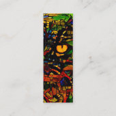 モザイクカラフルキャットアートプリントブックマーク スキニー名刺 (正面)