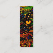 モザイクカラフルキャットアートプリントブックマーク スキニー名刺 (裏面)