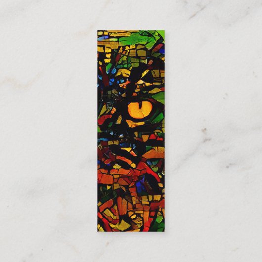 モザイクカラフルキャットアートプリントブックマーク スキニー名刺 (裏面)