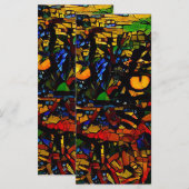 モザイクカラフルキャットアートプリントブックマーク メニュー (正面/裏面)