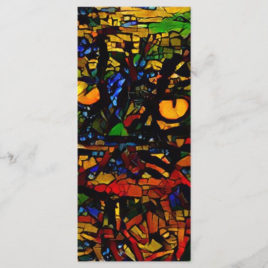 モザイクカラフルキャットアートプリントブックマーク メニュー (正面)