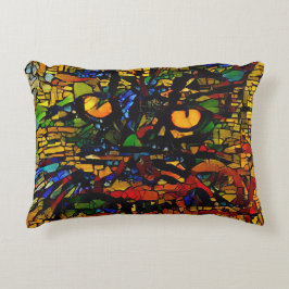 モザイクカラフルキャットアートプリン アクセントクッション