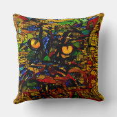 モザイクカラフルキャットアートプリン クッション (裏面)