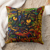モザイクカラフルキャットアートプリン クッション (ブランケット)