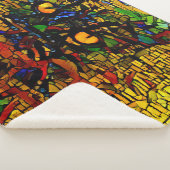 モザイクカラフルキャットアートプリン シェルパブランケット (3/4)