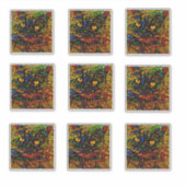 モザイクカラフルキャットアートプリン シール (正面)