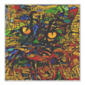 モザイクカラフルキャットアートプリン シール (正面)