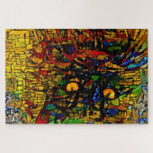 モザイクカラフルキャットアートプリン ジグソーパズル (横)