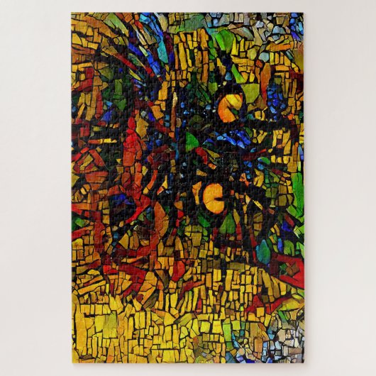 モザイクカラフルキャットアートプリン ジグソーパズル (縦)