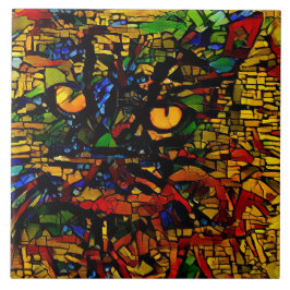 モザイクカラフルキャットアートプリン タイル