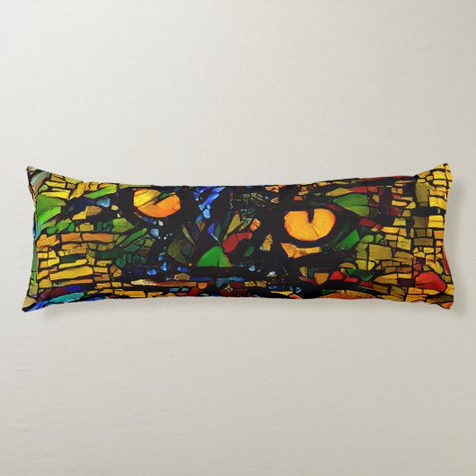 モザイクカラフルキャットアートプリン ボディピロー (正面)