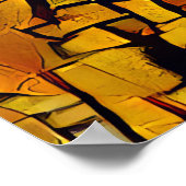 モザイクカラフルキャットアートプリン ポスター (角)