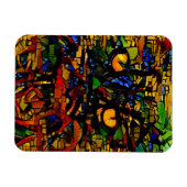 モザイクカラフルキャットアートプリン マグネット (横)