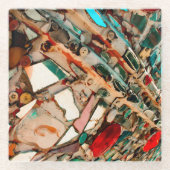 モザイクカラフルク ガラスコースター (正面)