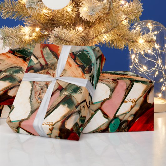 モザイクカラフルク ラッピングペーパー (クリスマス)