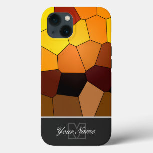 モザイクカラフルサンセットタイルとモノグラム!ケース – M iPhone 13ケース