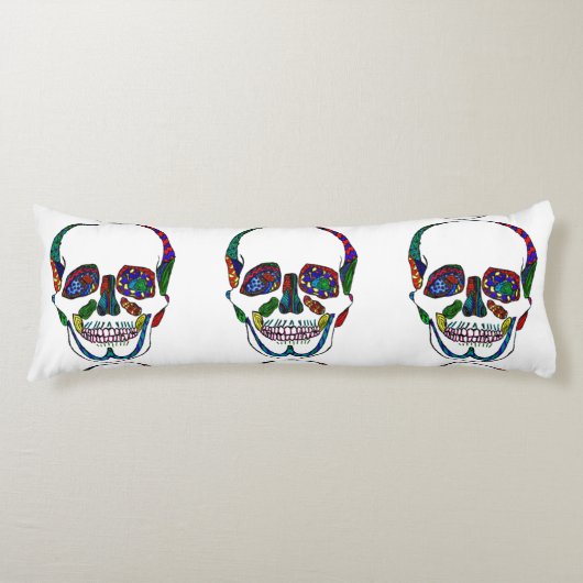 モザイクカラフルシュガースカル抱き枕 ボディピロー (正面)