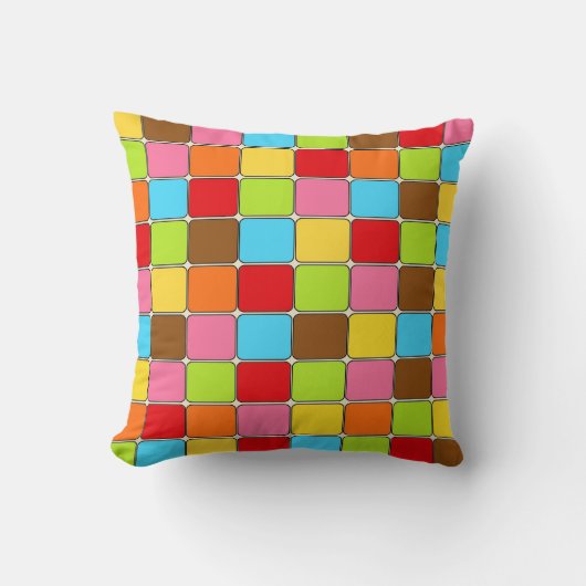 モザイクカラフルスクウェア装飾装飾用クッション クッション (正面)