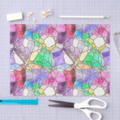 モザイクカラフルステンドグラスの切り離 薄葉紙 (クラフト)