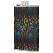 モザイクカラフルステンドグラスの木効果デザイン フラスク (左)