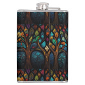 モザイクカラフルステンドグラスの木効果デザイン フラスク (裏面)