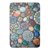 モザイクカラフルストーンワード海ガラス バスマット (正面縦)