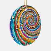 モザイクカラフルスパイラル セラミックオーナメント (右)